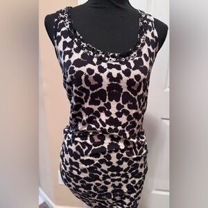 INC International Concepts Leopard Print Sequin Tank Top